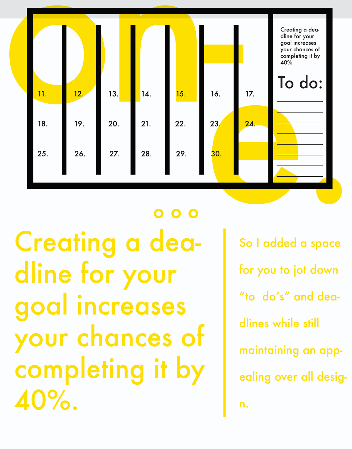 calendar goal minimal graphic design