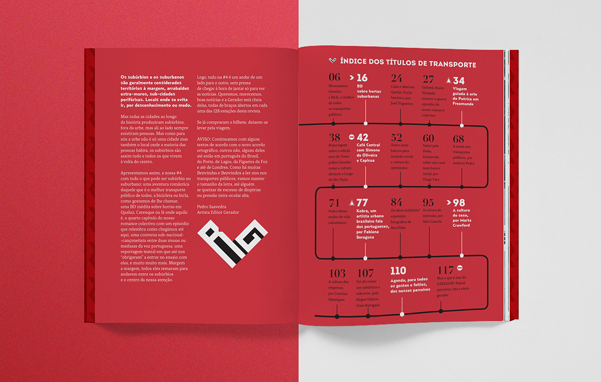 Adobe Portfolio gerador magazine suburbs book red design Layout Rui canedo editorial type culture concept portuguese
