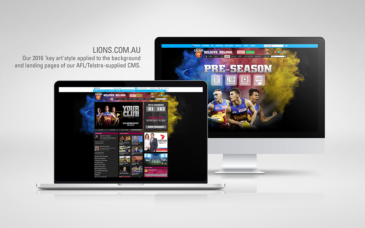 afl Brisbane Lions award winning Adobe Portfolio Digital Art  retouching  sport footy graphic design  Australia