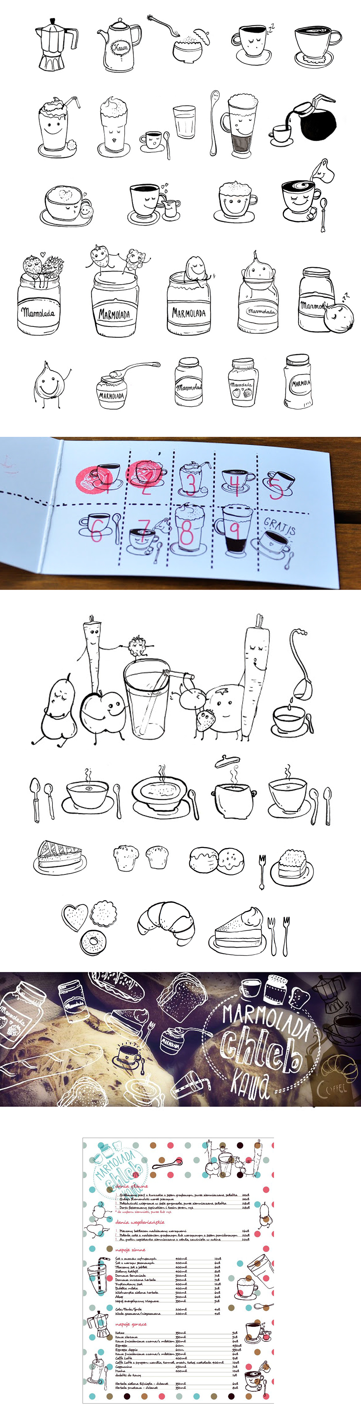 Coffee cafe cute drawings
