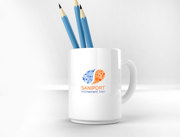 saniport identity swiss design drop water Stationery