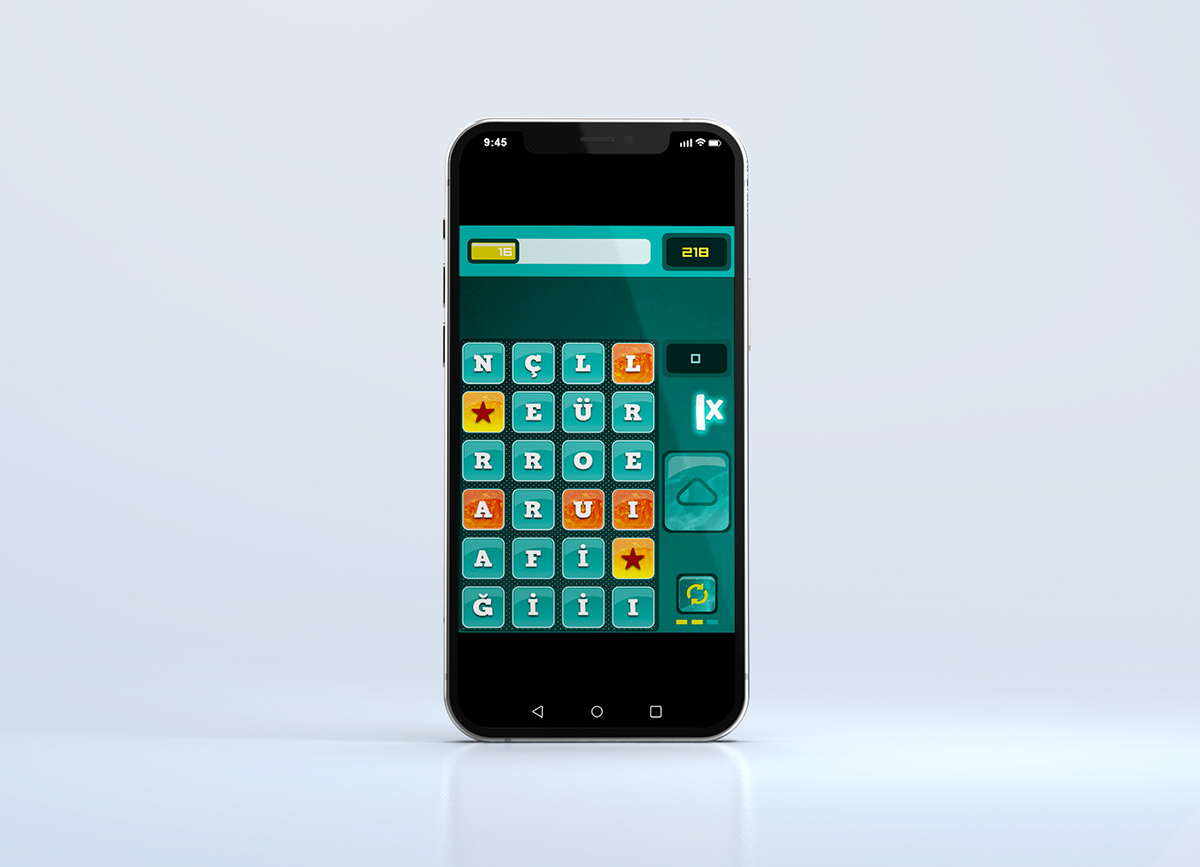 application game i Phone word puzzle mobile Puzzle game ui design UI/UX user interface