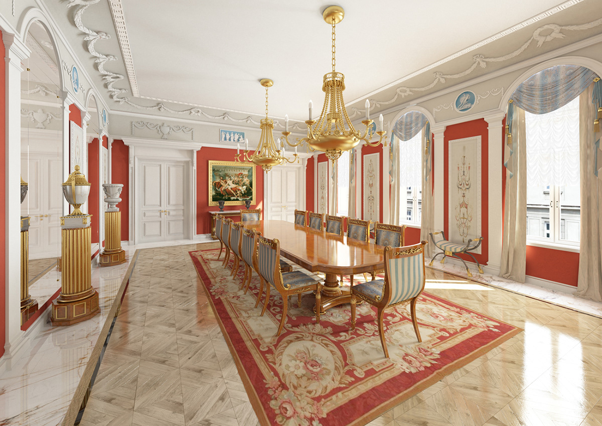 dining room Empire Classic luxury Render