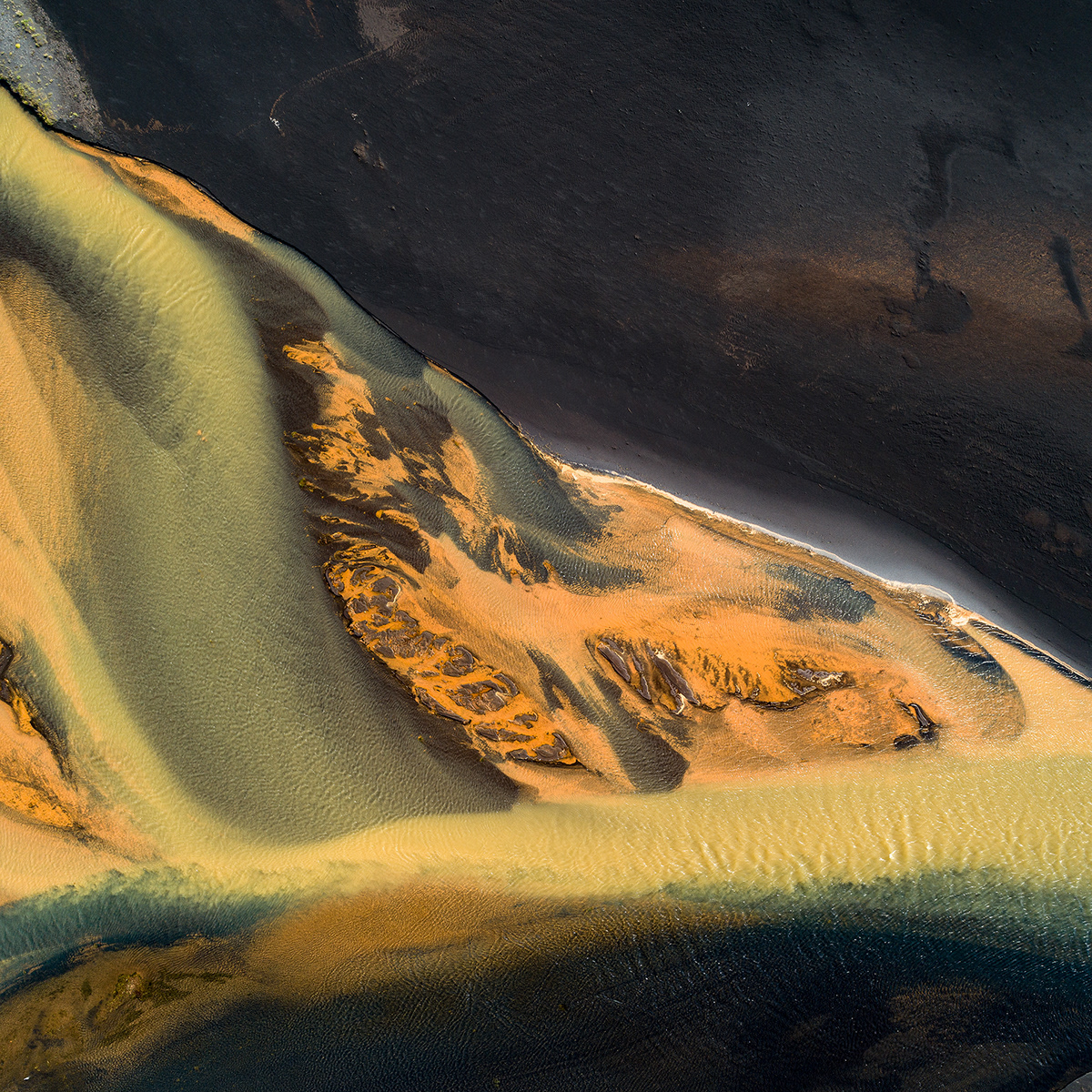 Aerial drone iceland river affall abstractions painting   Photography  Nature