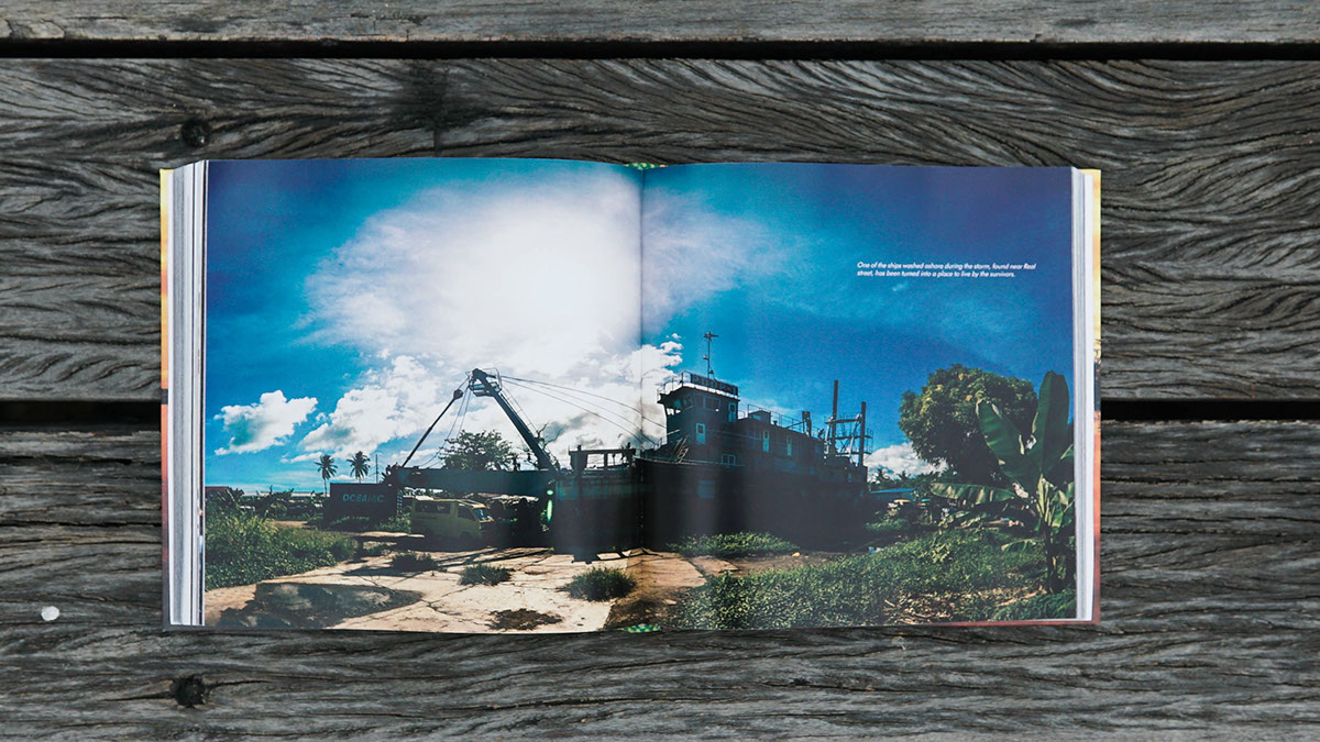 book design Documentary  Travel tacloban leyte book cover Haiyan Yolanda Typhoon aftermath time recovery death print
