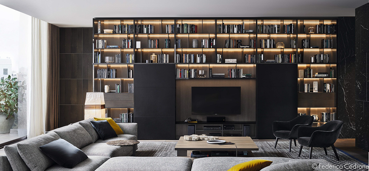 poliform Italy catalog Photography  design studio Arri light living room sofa luxery