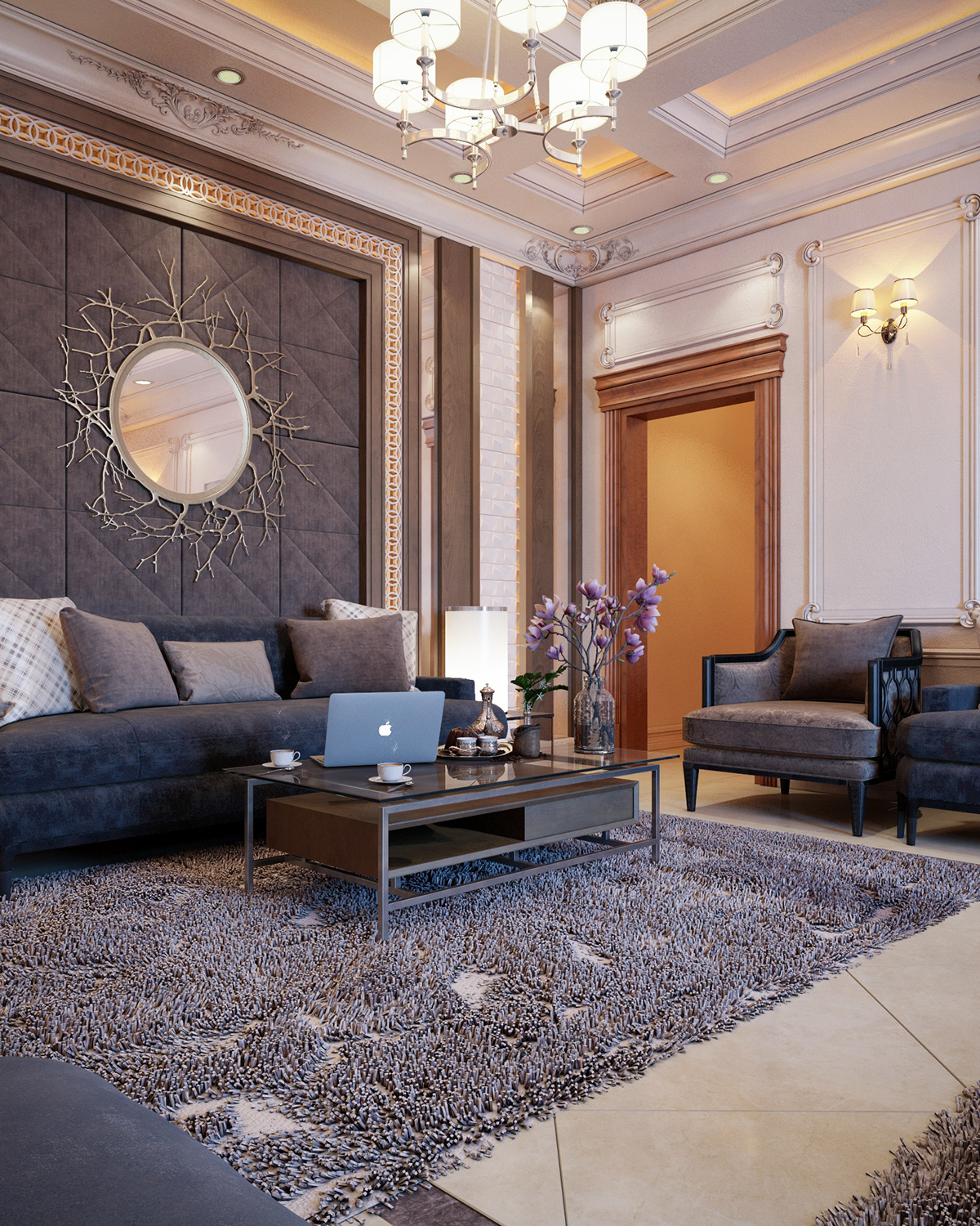 Classic decor design Interior KSA living majless   neoclassic seating