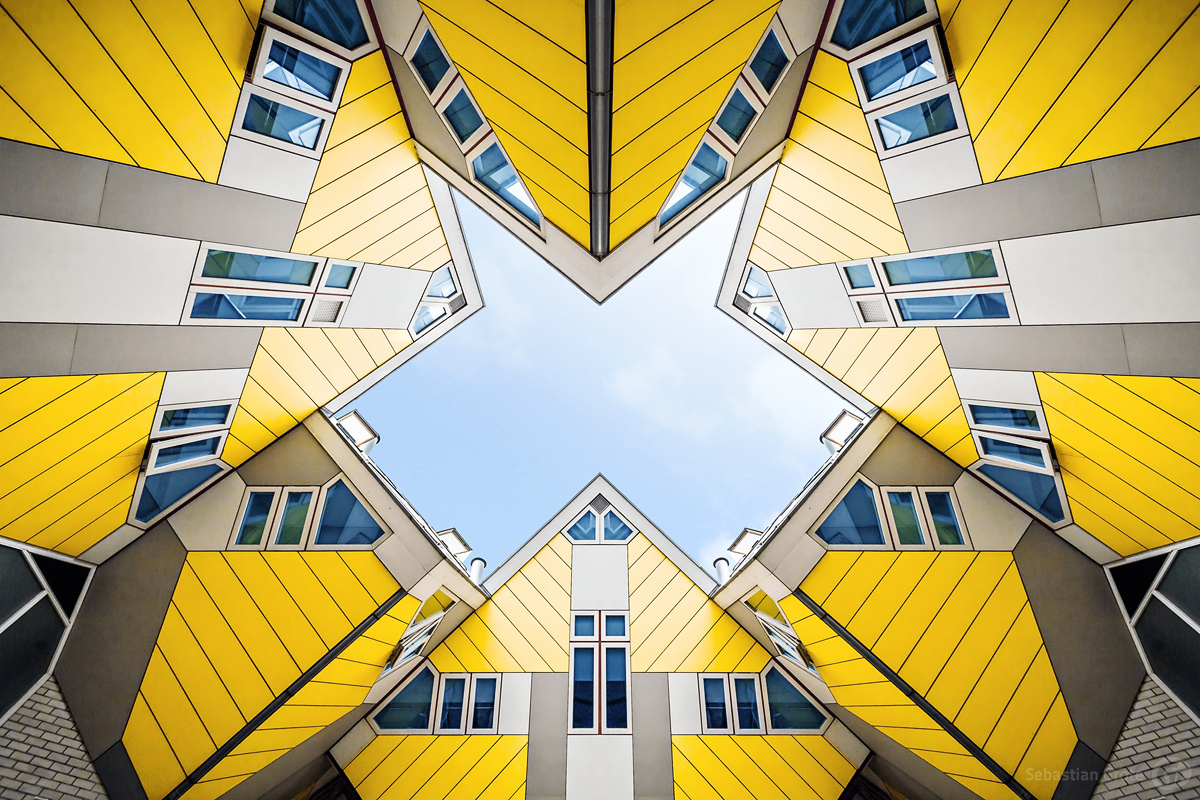 Rotterdam Netherlands architectureporn symmetry yellow SKY lookup
