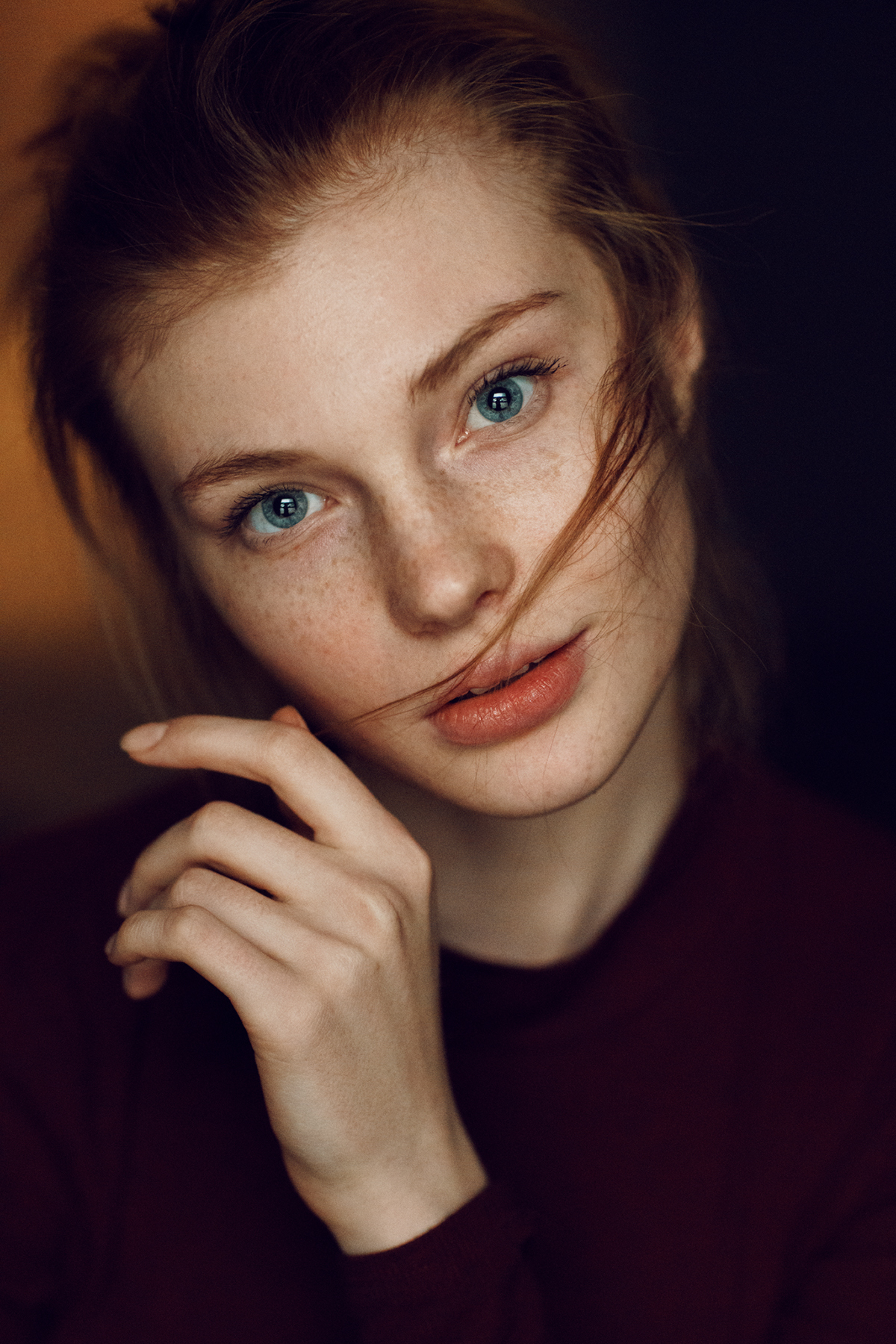 portrait Beautiful eyes redhead Foxy girl BabakFatholahi Moscow art retouch