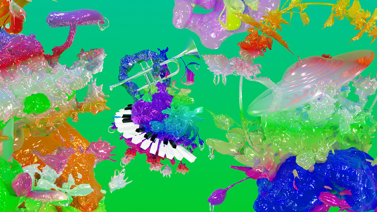 3D 3d animation 3d art blender chrome floral gradient motion graphics  projection mapping video projection