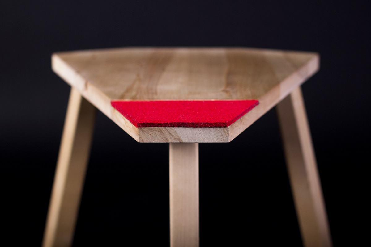 stool red acordeon man industrial design positions oak texture product