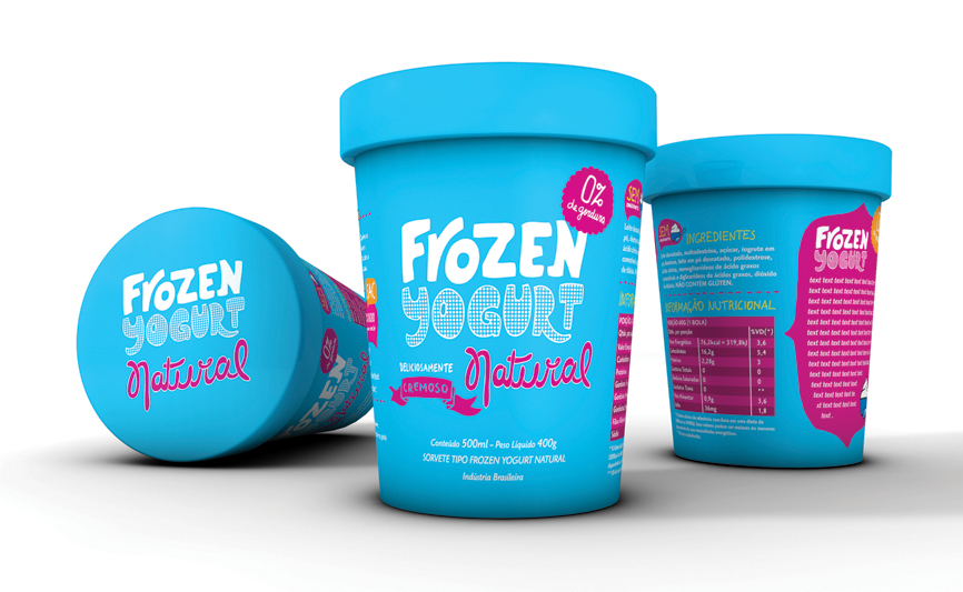 icecream frozen package lettering
