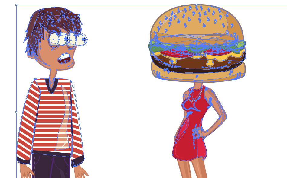 burger think man women sexy Lady burger head moment Coffee illustrated