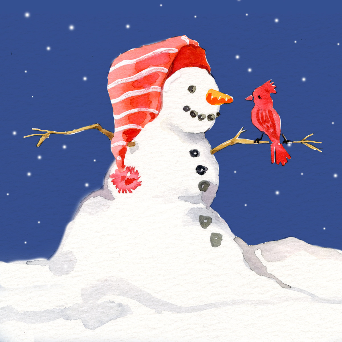 Christmas birds  snowmen  snowman  holiday  marika  hahn wreath holly  Snow