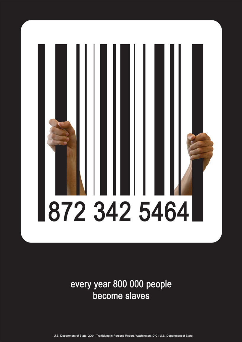 social poster  contest barcode hands trafficking
