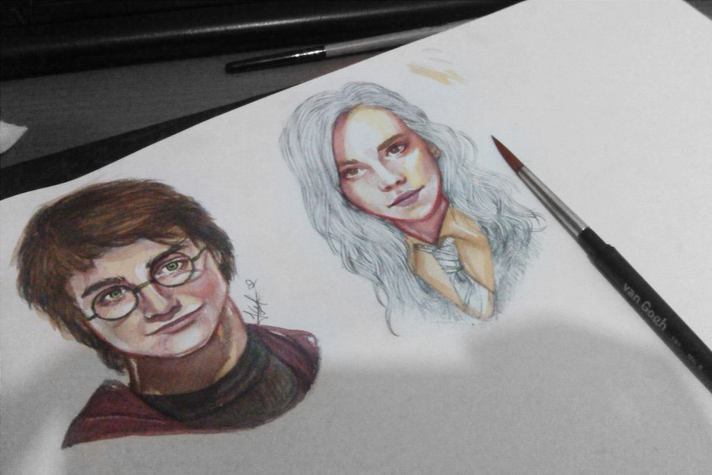 harry potter Harry Potter characters Harry Potter illustration Harry Potter drawing watercolor gif Hermione Granger Ron Weasley Severus Snape voldemort