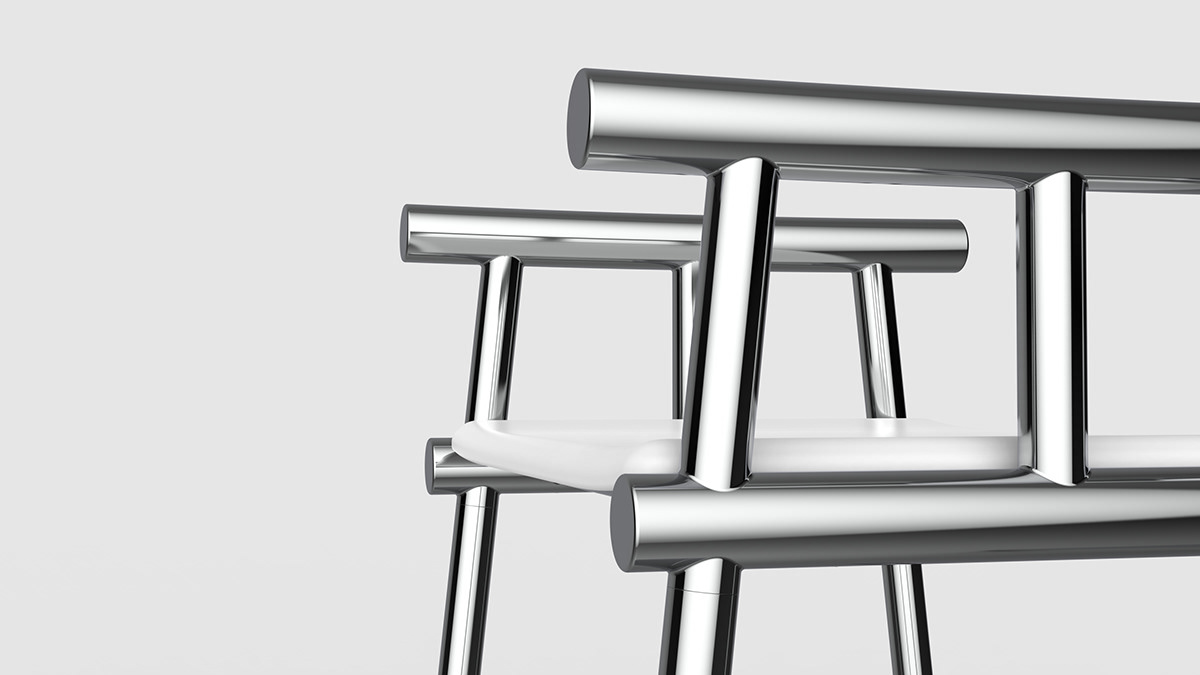 inclusive design product design  industrial design  Render shower seat chrome