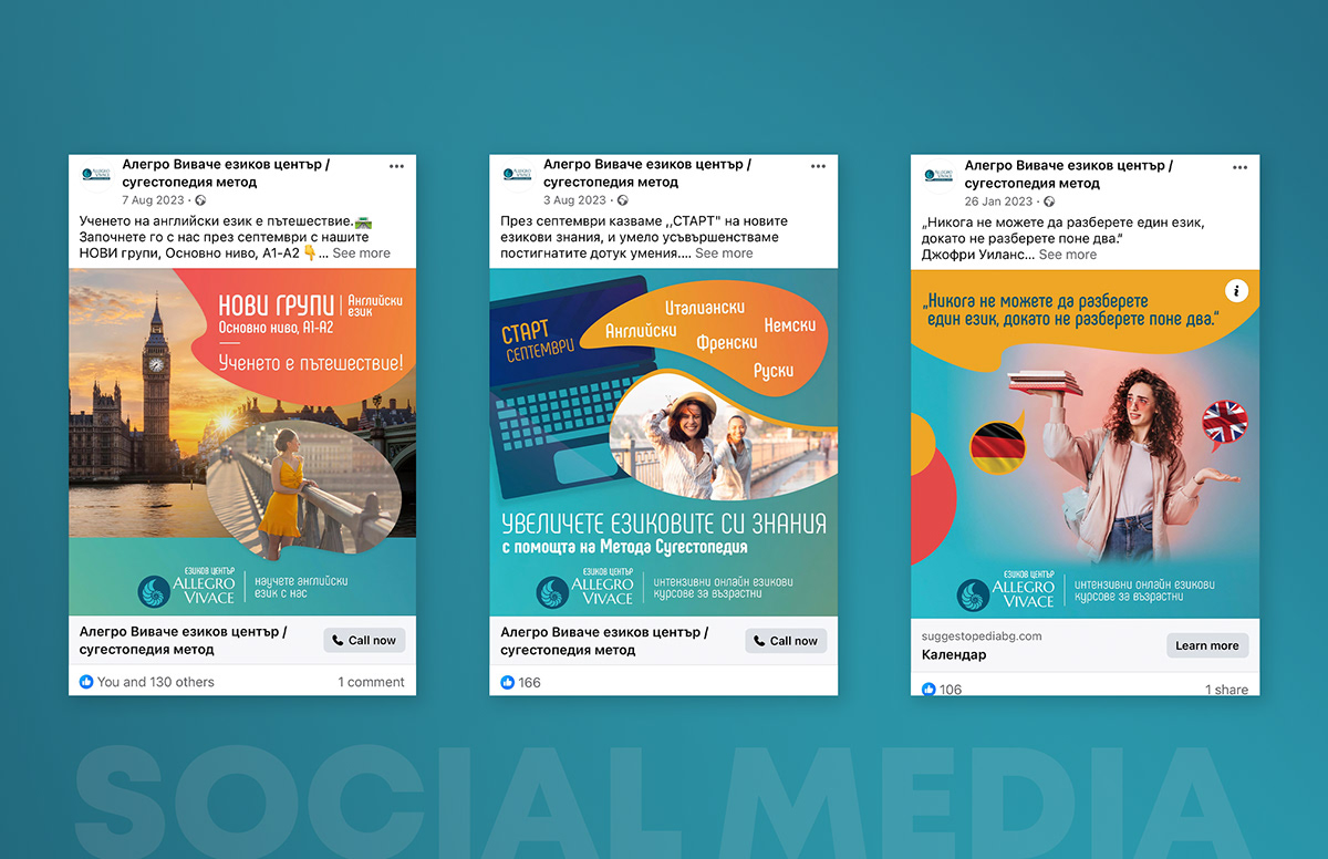 language school graphic design  Education Social media post social media copywriting  Advertising  visual identity