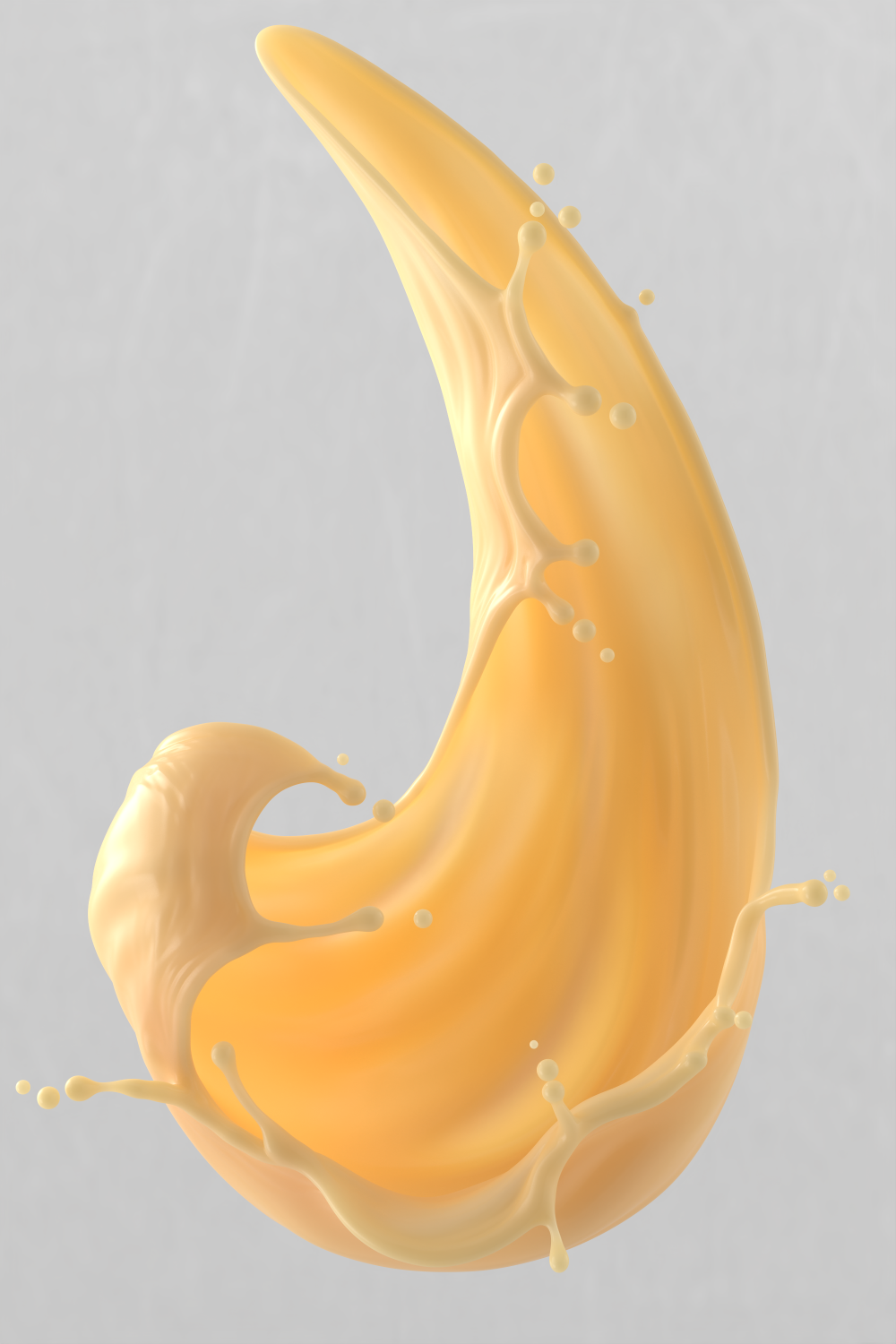 CGI chocolate droplet milk orange splash