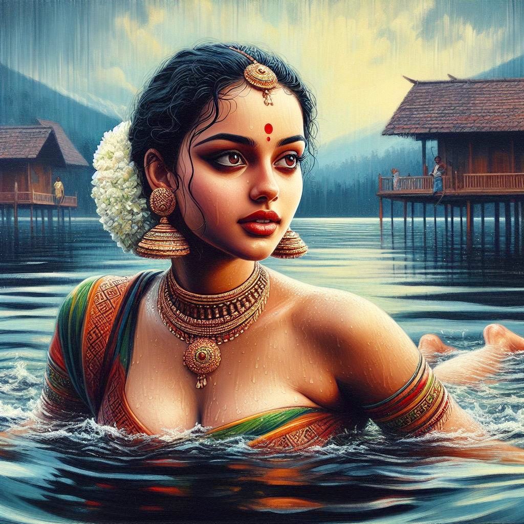 swimming beauty Lady traditional indian