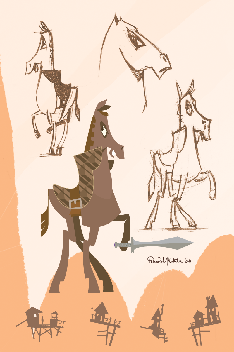 pedro illustration St Martin horse character knight knight character fesh characters Martin animal characters digital paint 3d paint horsman chavalier rider illustration pedro rolo illustration cavalier character