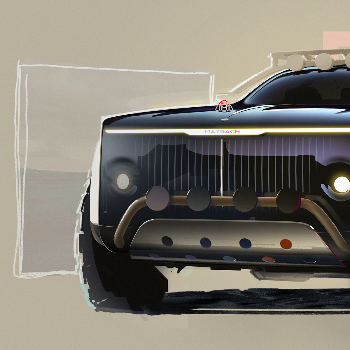 artwork Automotive design concept concept car Maybach mercedes mercedes-benz sketch transportation virgil abloh