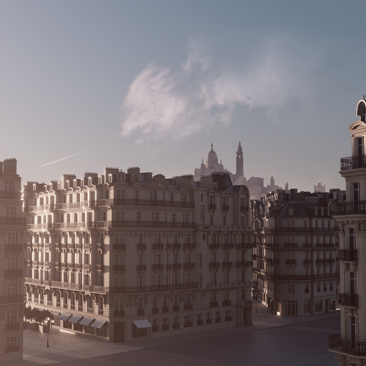 architecture c4d city lifestyle mood octane Paris Poetry  SKY weather