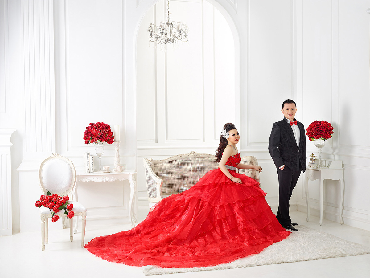 red gown pre wedding Photography 