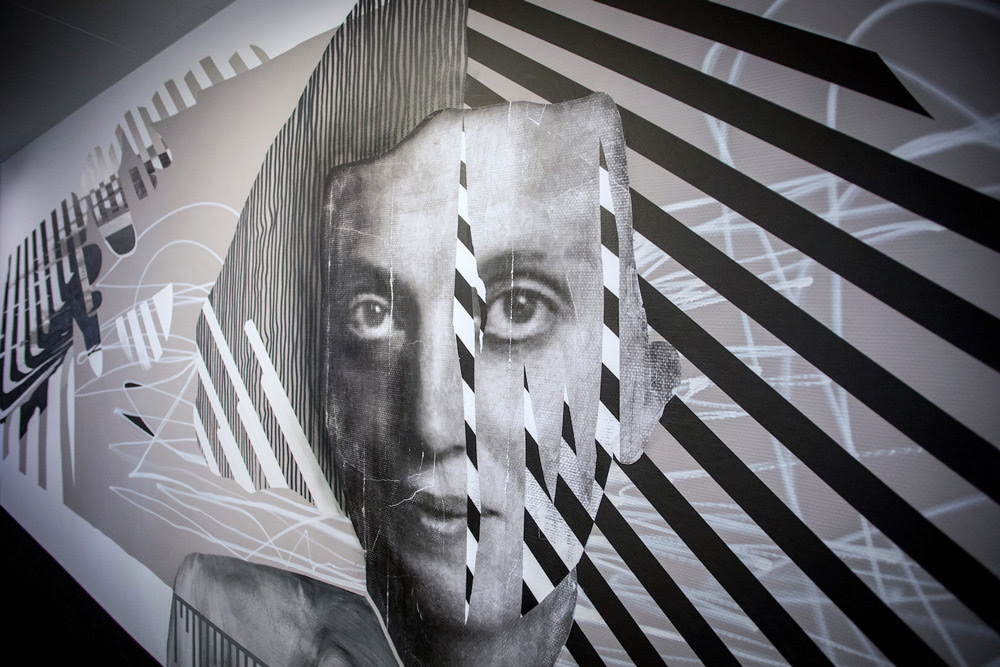 Tapeart tape art tape over streetart urban art Abstract Art paste-up Graffiti Office Design Location design