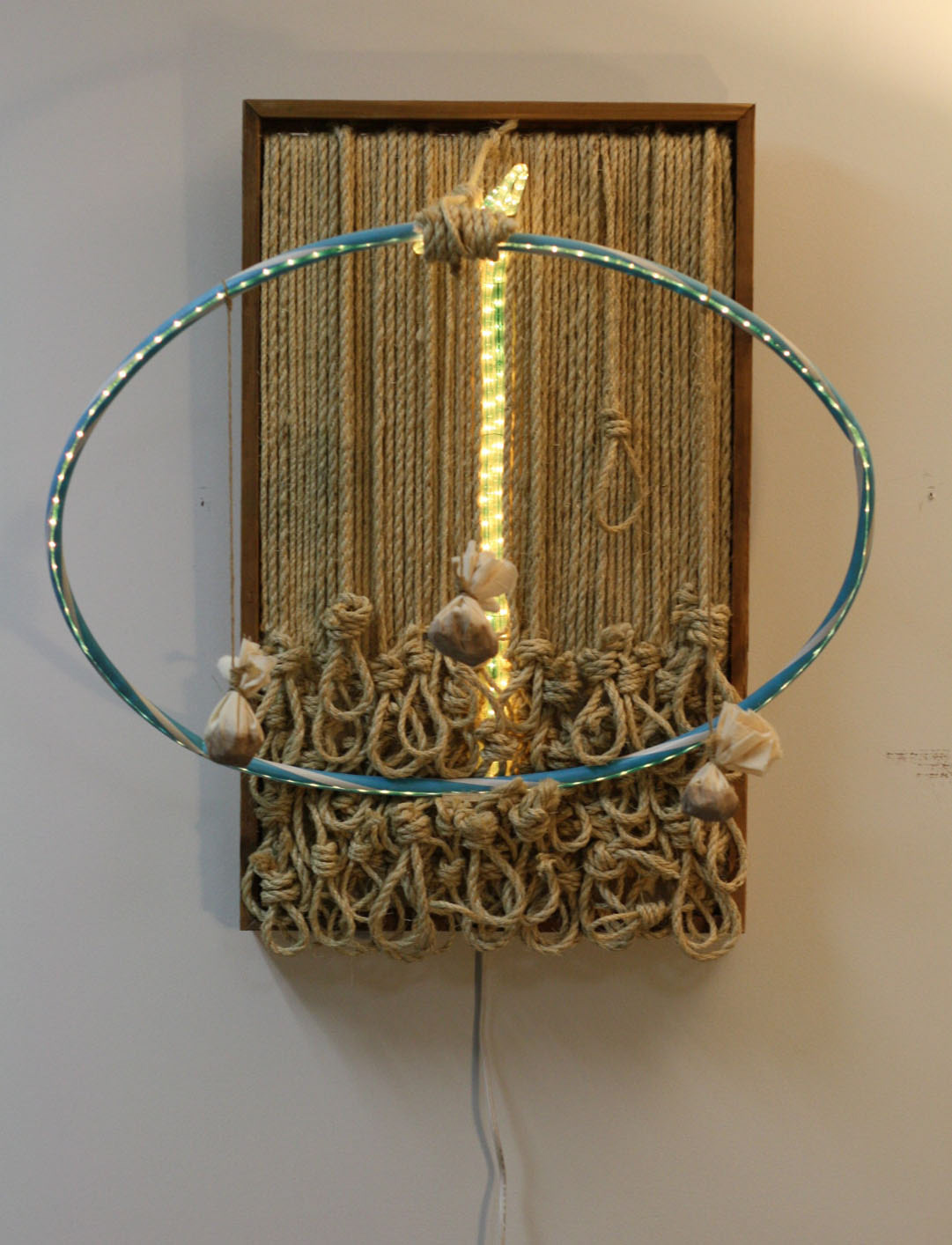 sculpture 3D mixed media rope noose