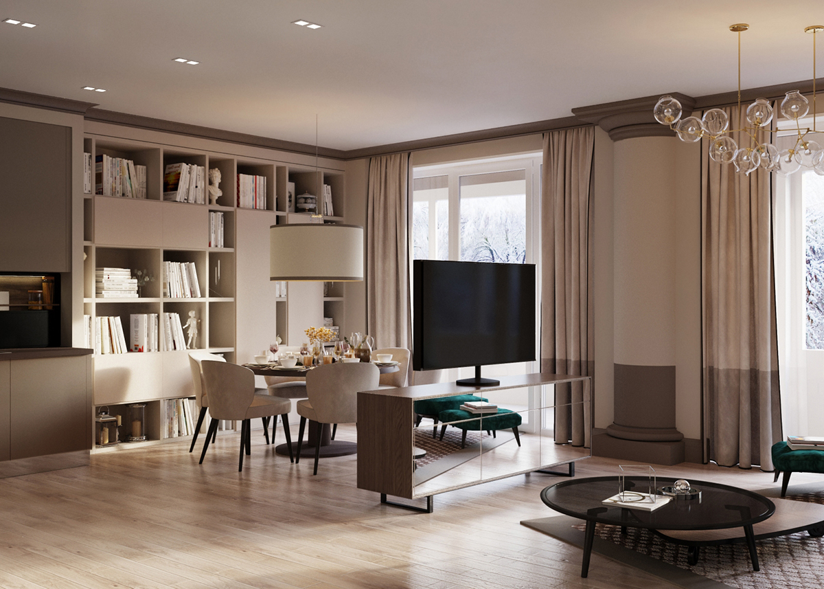 Interior design Render CoronaRender  visualization Project apartment