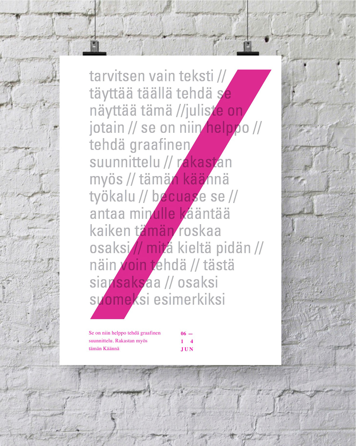 poster  design  Graphic  strike through  slash  typography  festival  Music  style  magenta  neon  condensed type minimal fresh UNDERLINE