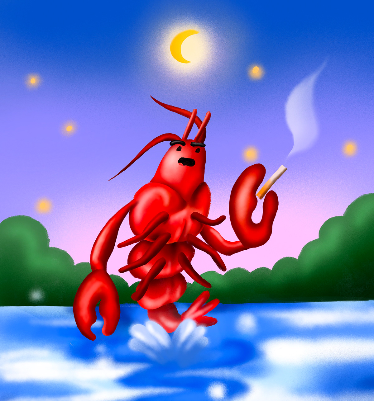 Digital Art  digital illustration Drawing  editorial lobster Procreate tarot