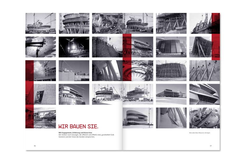 corporate publishing  image  Broschur  Stanzung  Bau