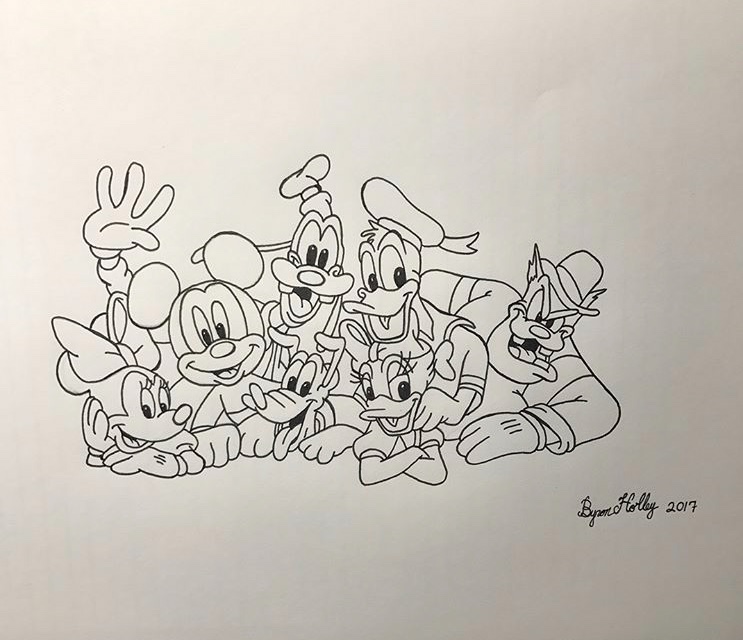 mickeymouse MinnieMouse donaldduck Daisyduck Pluto goofy Drawing  ILLUSTRATION 