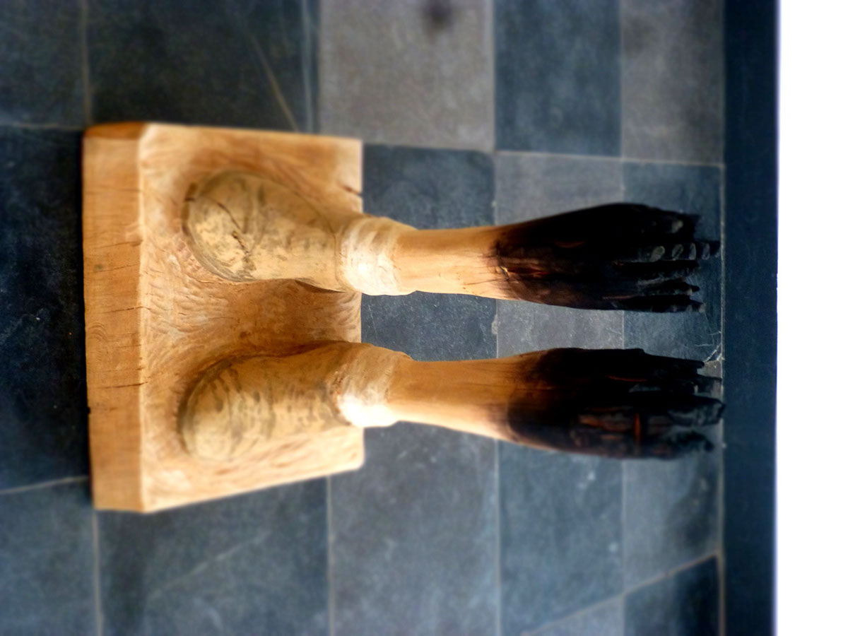sculpture figurative wood woodcarving carved shoe