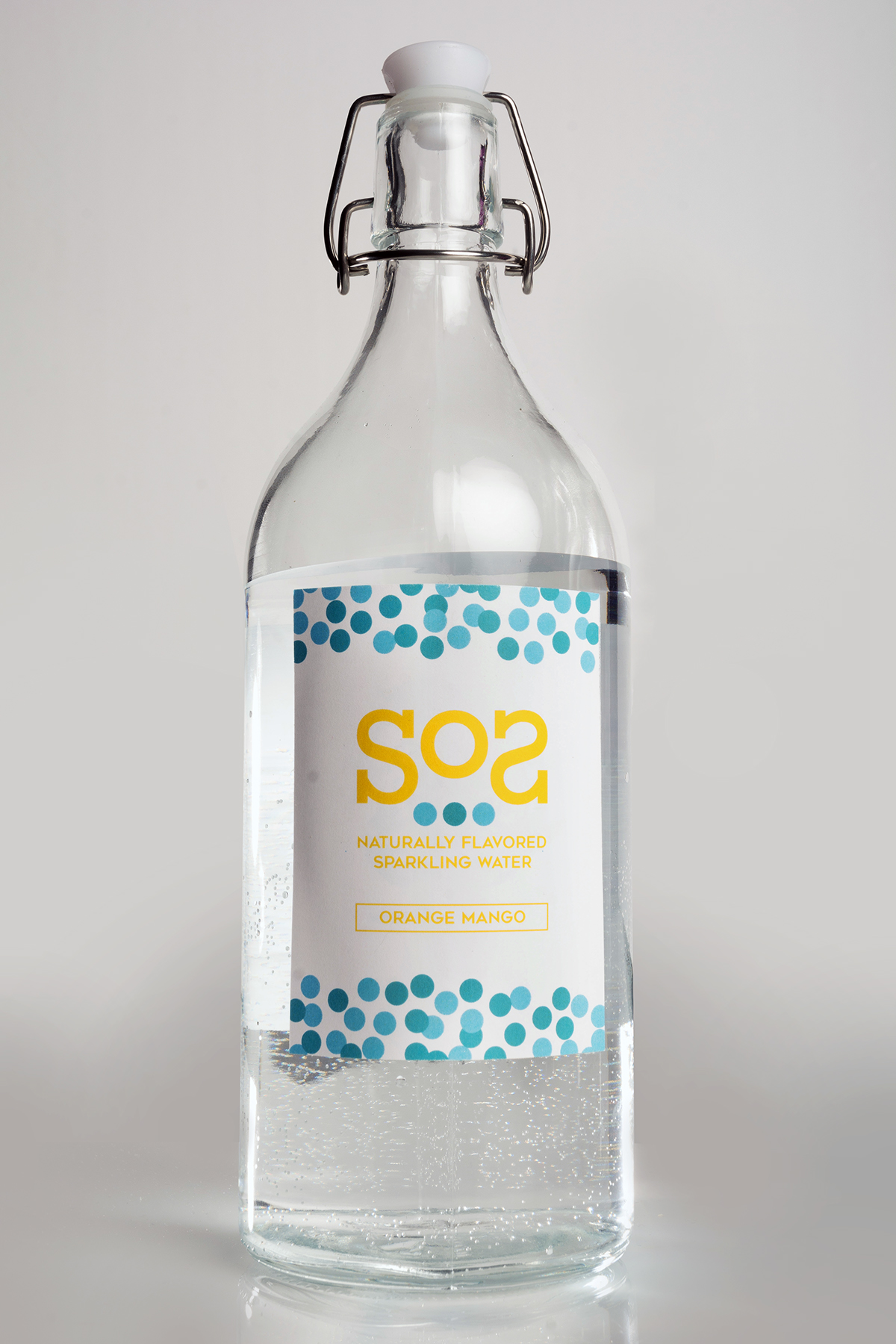 Sos Flavored Sparkling Water glass Water Bottles