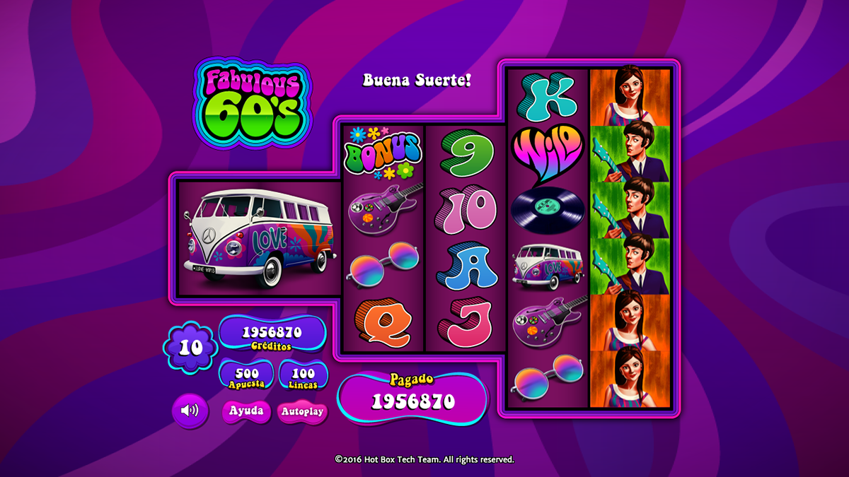 Slots Game 60s sixties casino ILLUSTRATION  video slot