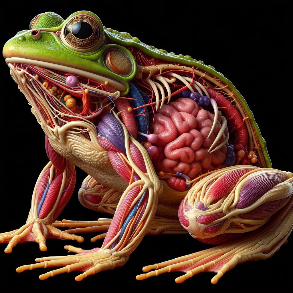 frog anatomy 3D octane detailed