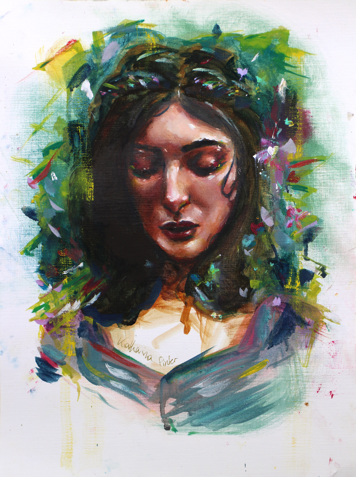 portrait Lorde fanart traditional painting   oil paint colors