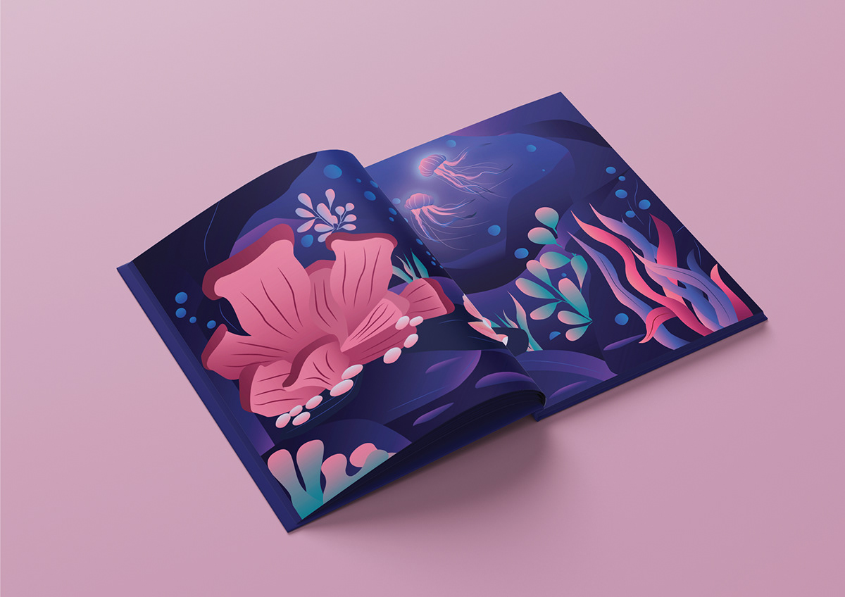 Bookdesign coverdesign ILLUSTRATION  Illustrator InDesign underwater