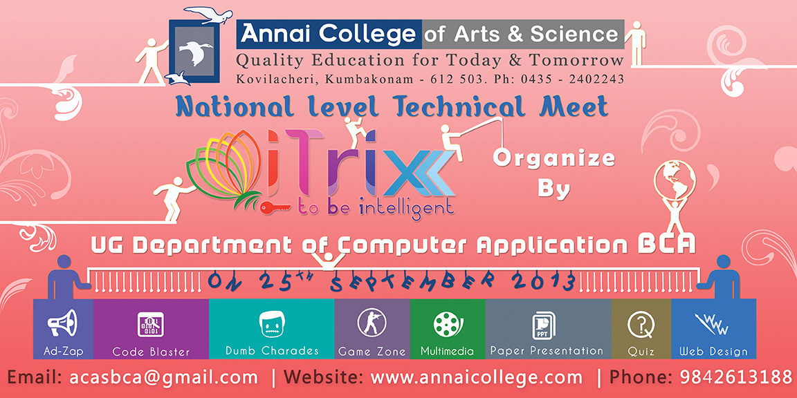 ITRIX designs NCAMI designs Annai College graphic design  Flex Design