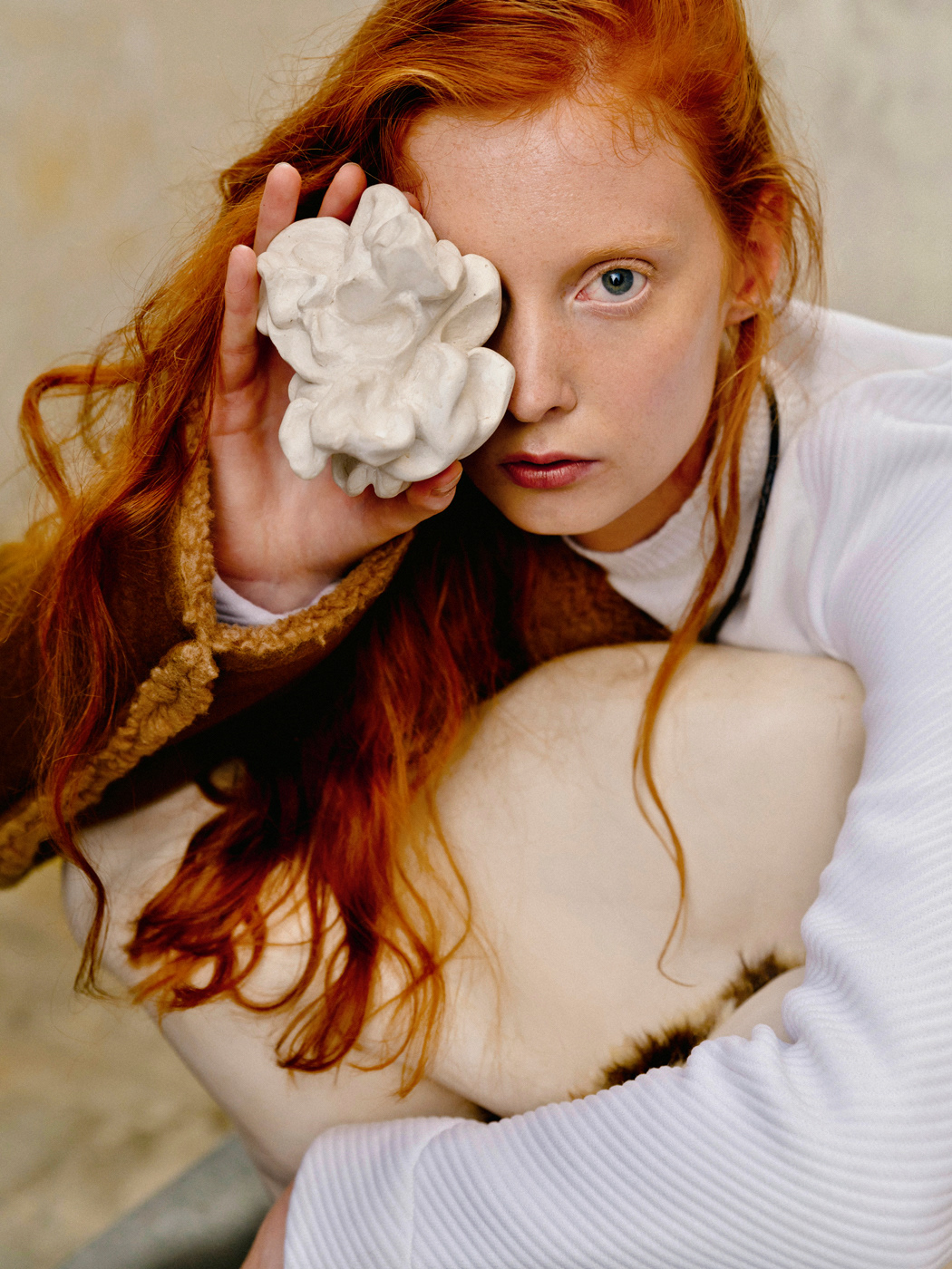 editorial Fashion  photoshoot redhead studio LouisVuitton portrait Photography  profoto Paris