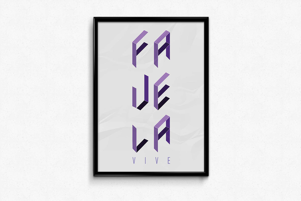 design type favela live vive print poster