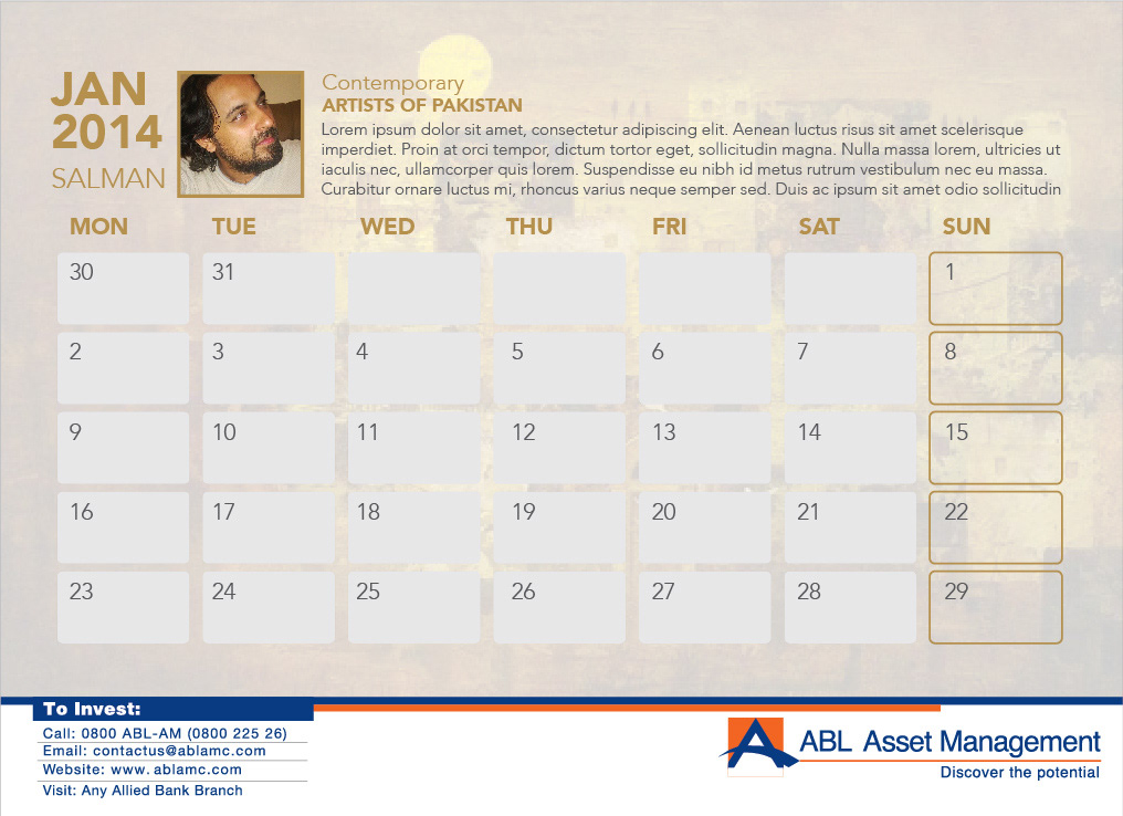 ABLAMC calendar design