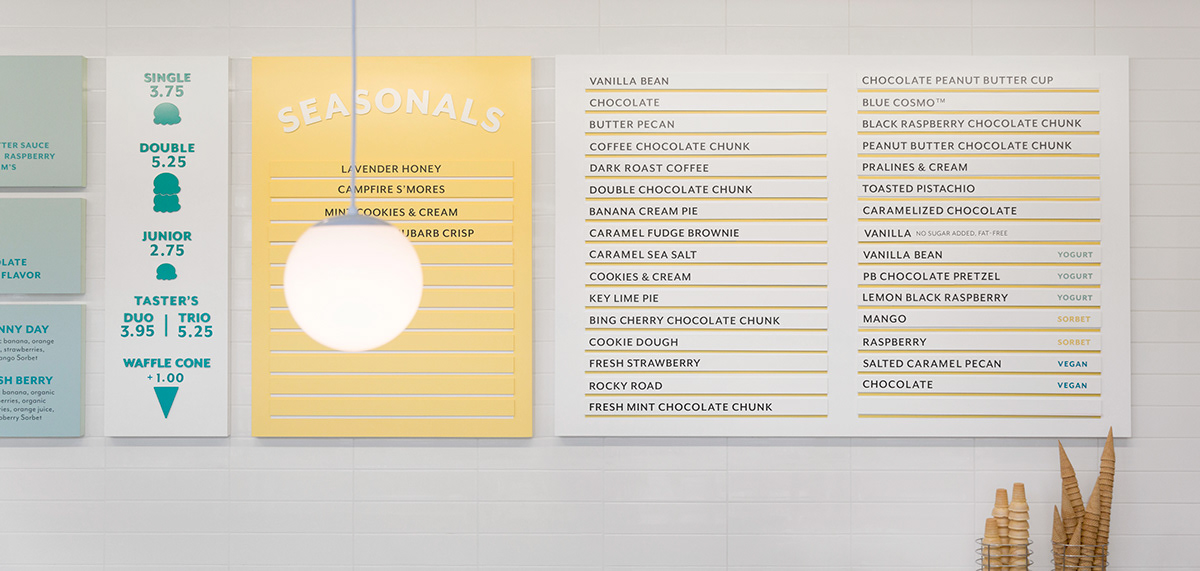 environmental design menu ice cream Menu boards