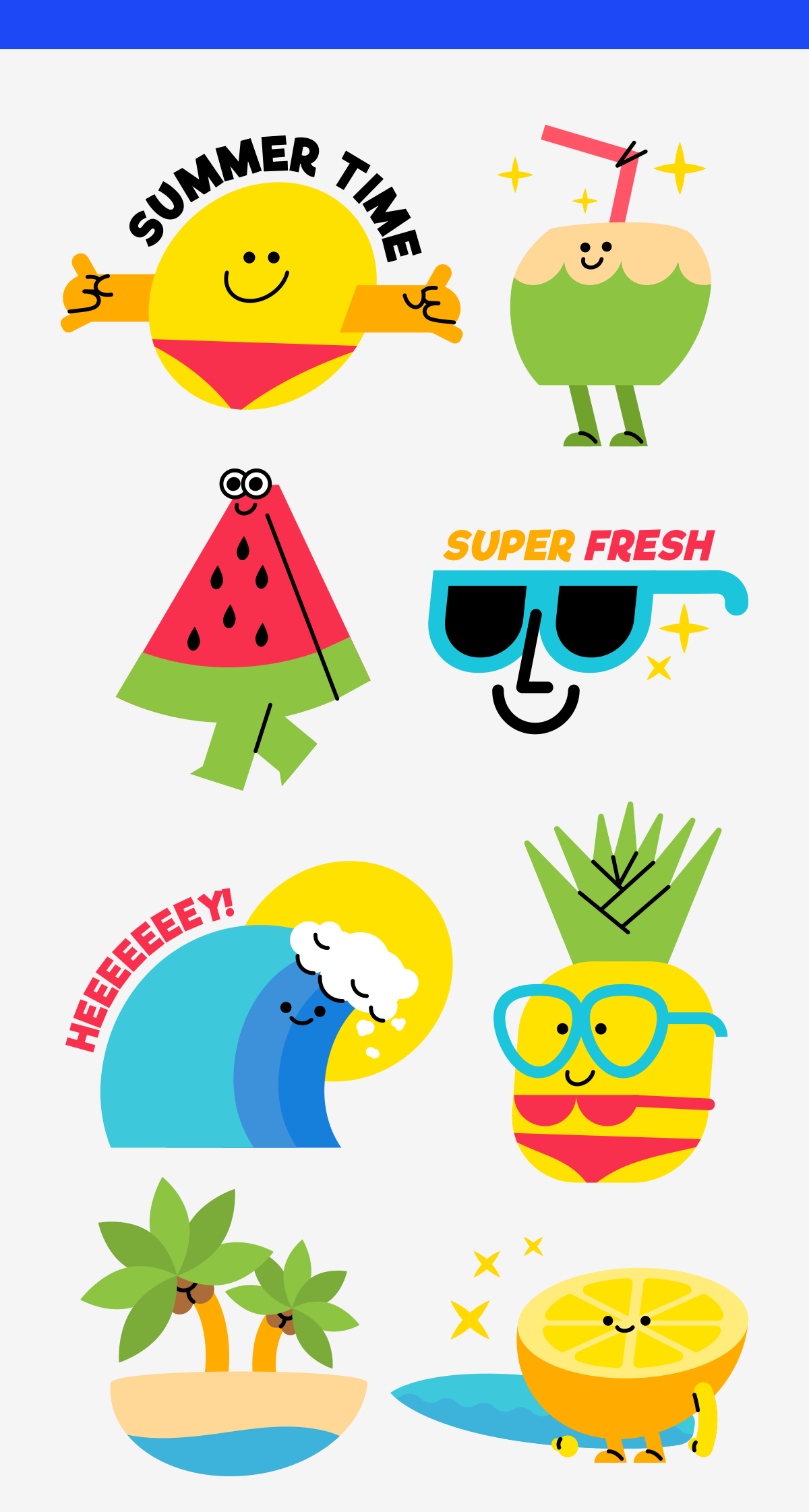 app beach Character Coconut Holiday Pineapple sticker summer Sun watermelon