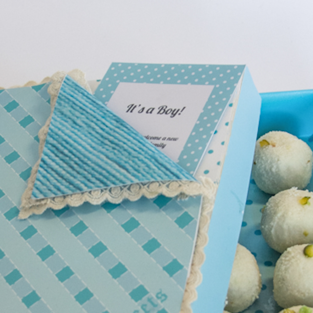 Baby Shower  blue  Pink  Mithai Sweets  Special Occassion  box