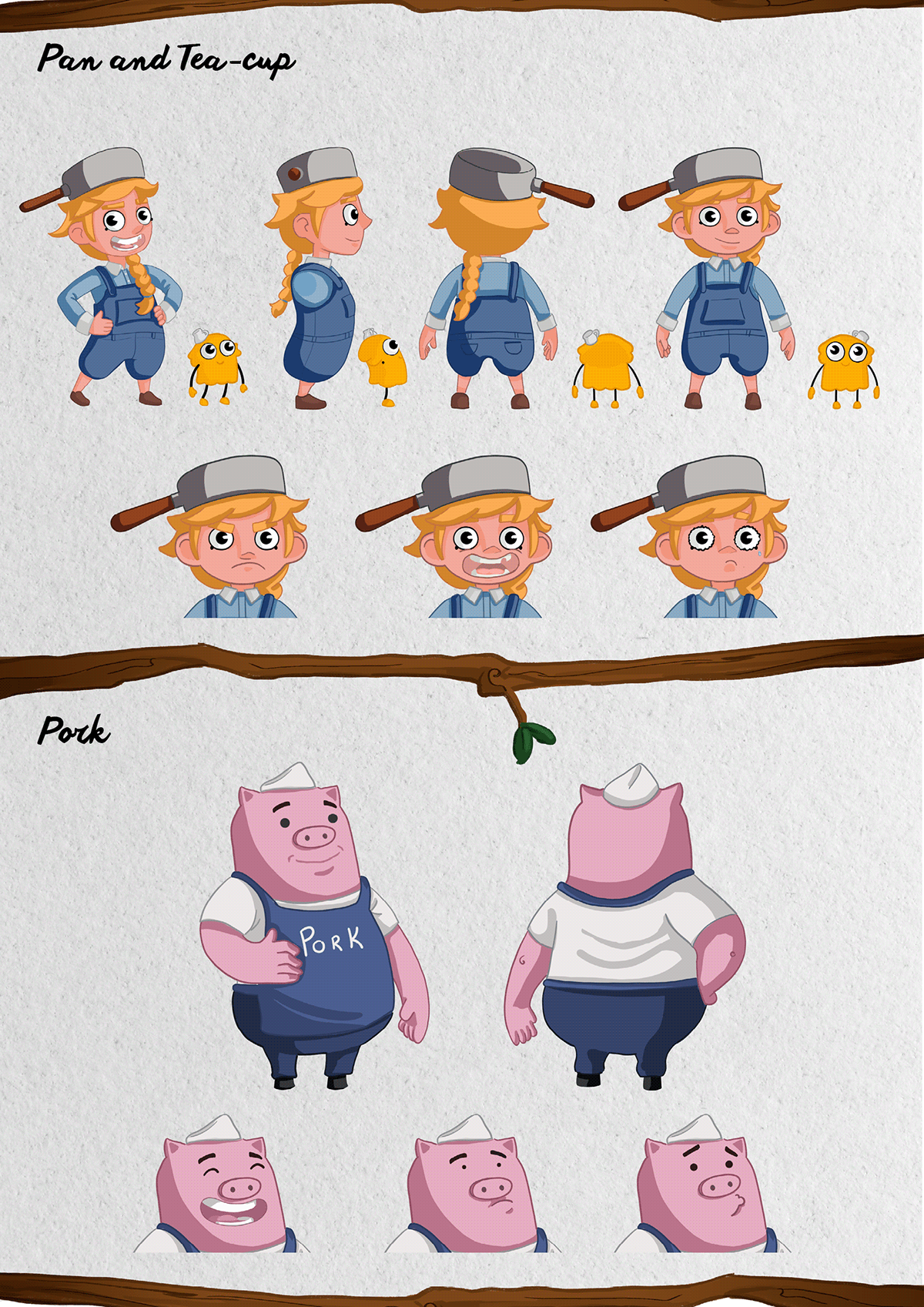 adventure art Character design  design digital painting game kid logo pig restaurant
