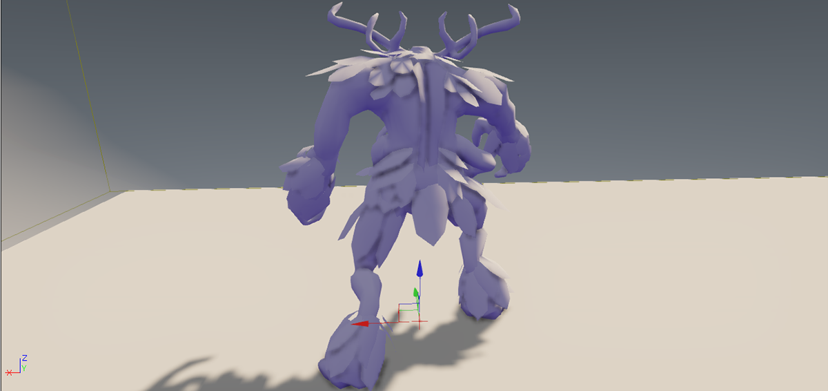 low poly character model 3D Maya Posed antagonist creature beast